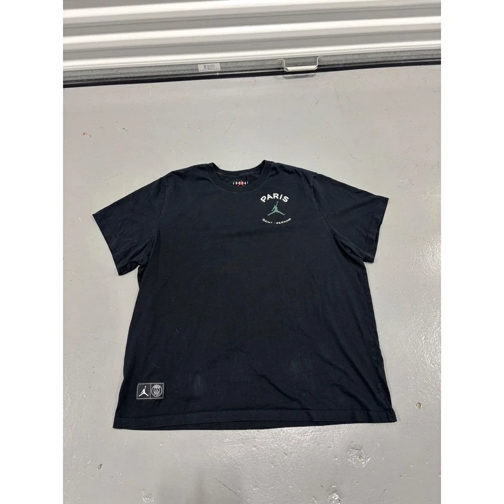 Jordan Paris Saint-Germain PSG T-Shirt‎ Mens 3XL Black Green Jumpman Logo Tee